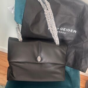 Kurt Geiger Charcoal Handbag with Silver Clasp